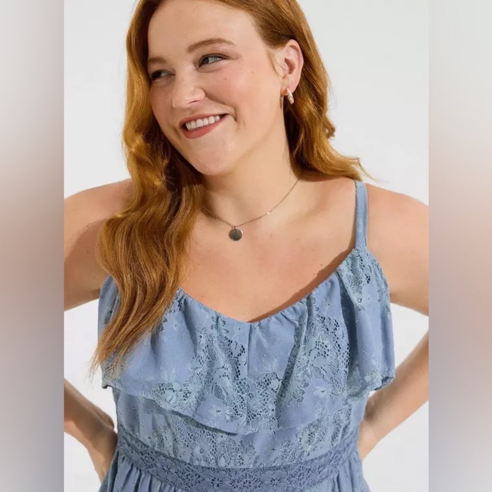 torrid Blue Floral Lace Maxi Dress - Picture 4 of 10